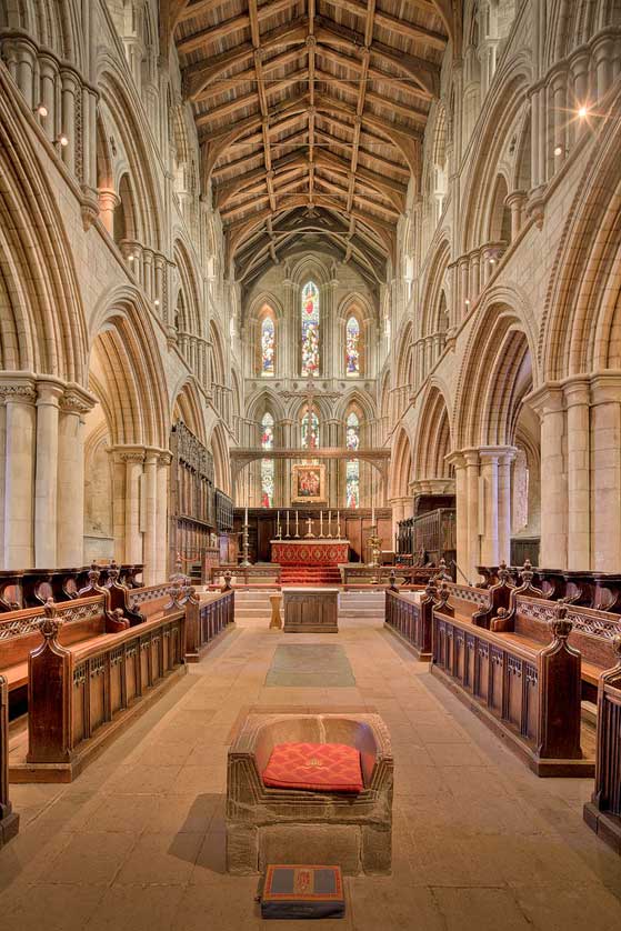 Hexham Abbey choir and altar.