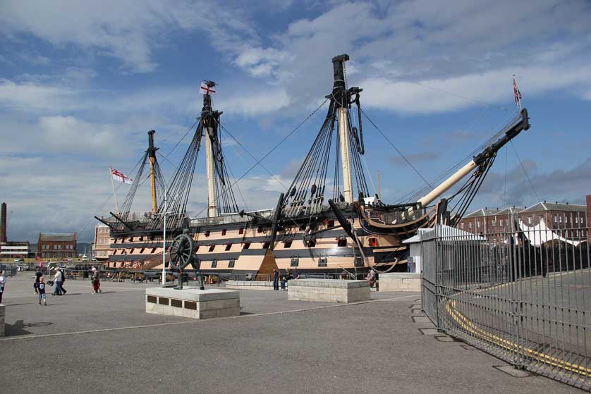 HMS Victory in Portsmouth Harbour.
