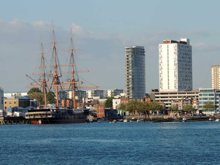 HMS Warrior in Portsmouth Harbour.