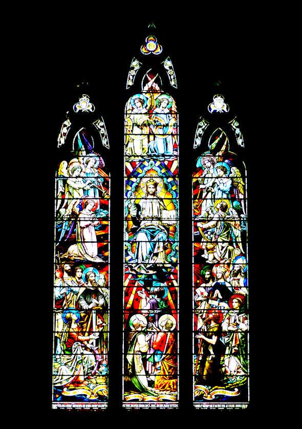 Stained glass window of Holy Trinity Church.