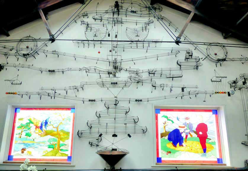 Snooki, contender for the biggest marble run in the world, is one of 4 marble runs at House of Marbles designed by Alex Schmid.