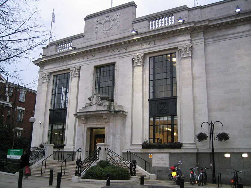 Islington Town Hall, London, UK.
