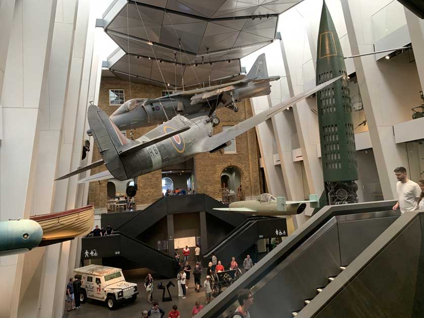 Aircraft and a V-2 rocket in the Atrium.