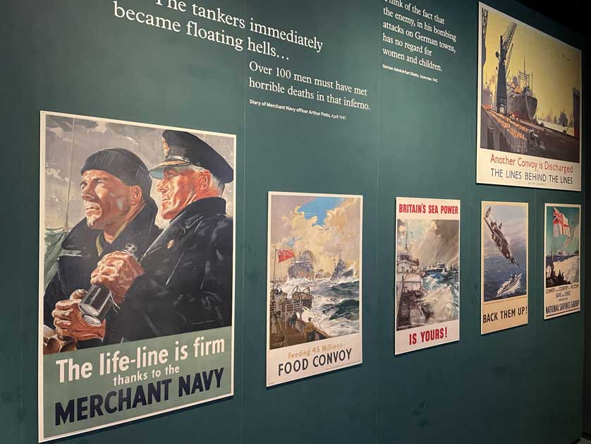 World War II posters on display.