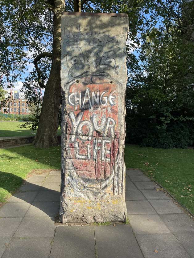 Part of the Berlin Wall outside the museum.