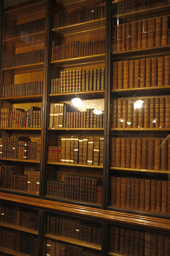 Part of the large collection of historic volumes.