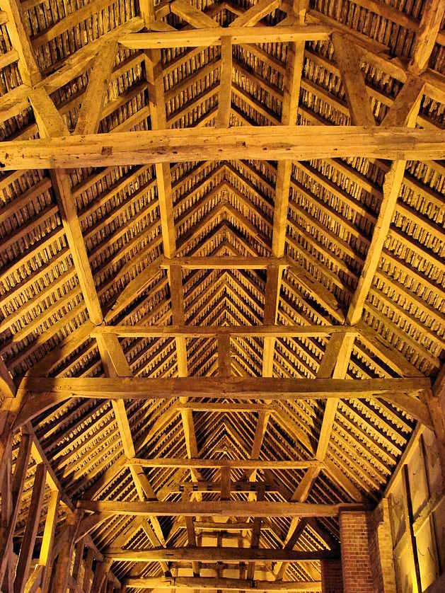 The impressive roof of the Tudor stables at Kenilworth.
