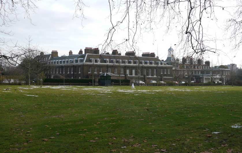 Kensington Palace in winter.
