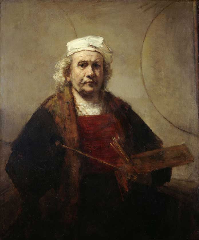 Rembrandt's Self Portrait with Two Circles (1665).