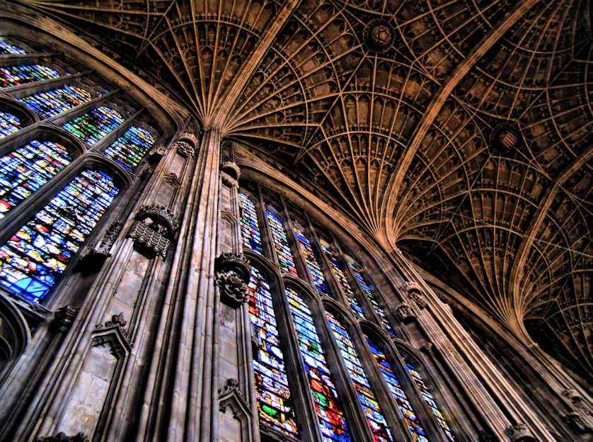 Perpendicular Gothic architecture stresses the vertical.