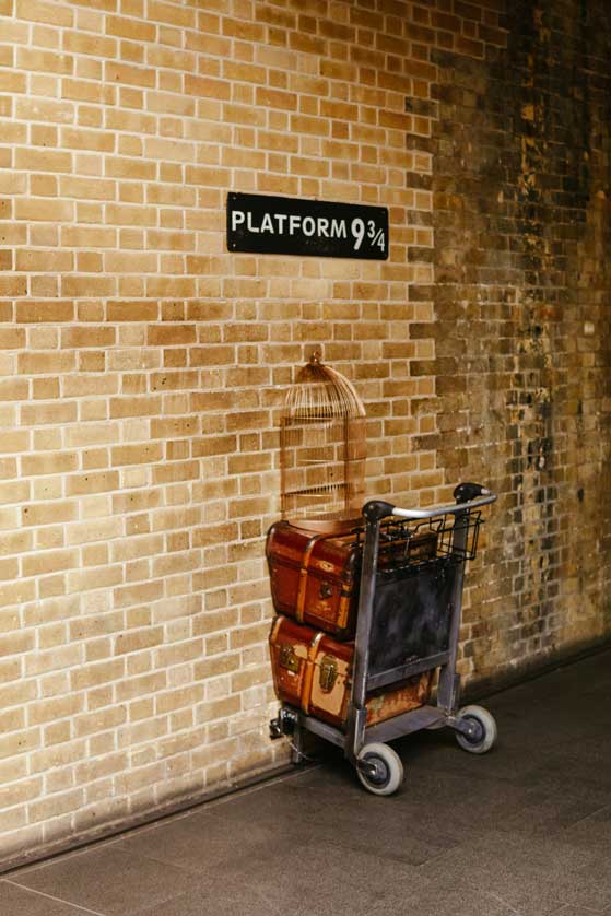Platform 9&frac34;, King's Cross Station, London.