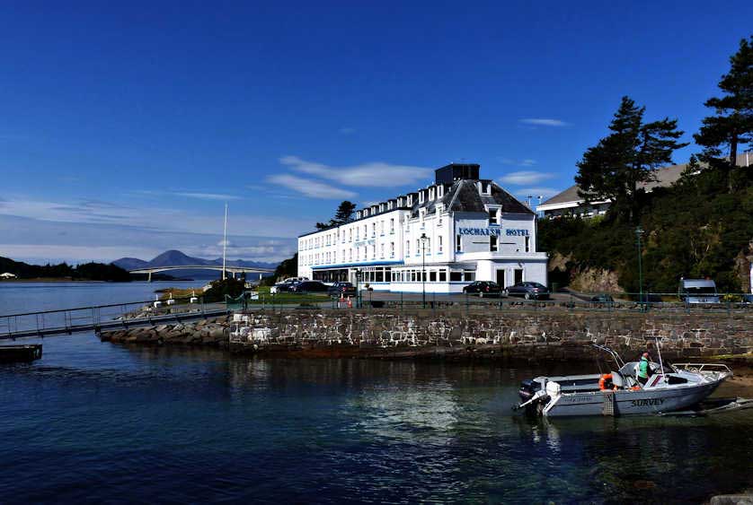 Lochalsh Hotel with the Skye Bridge behind.