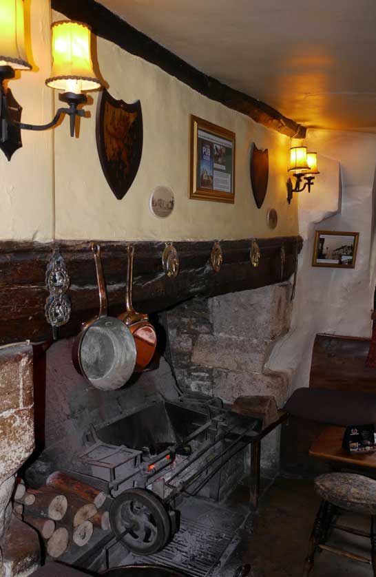 Open Fireplace at the George Inn in Lacock, UK