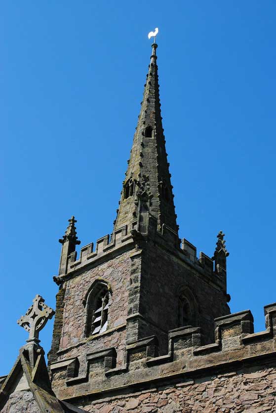 The spire is just over 67 metres tall.