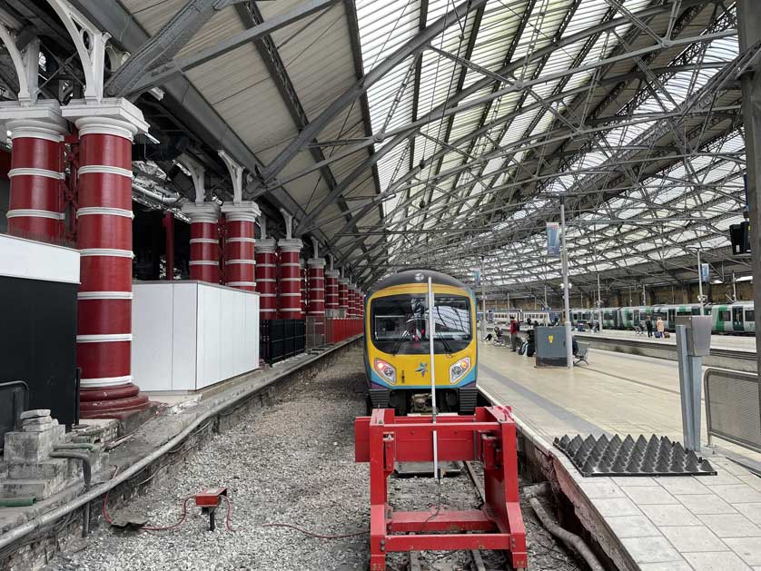 Train at Liverpool Lime Street Station.