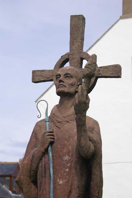 Saint Aidan statue.