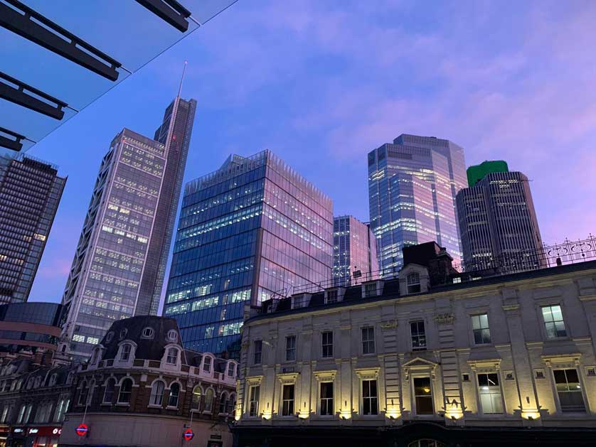 The City of London financial district is close by.