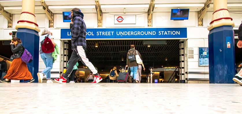 Entrance to Liverpool Street Tube Station.