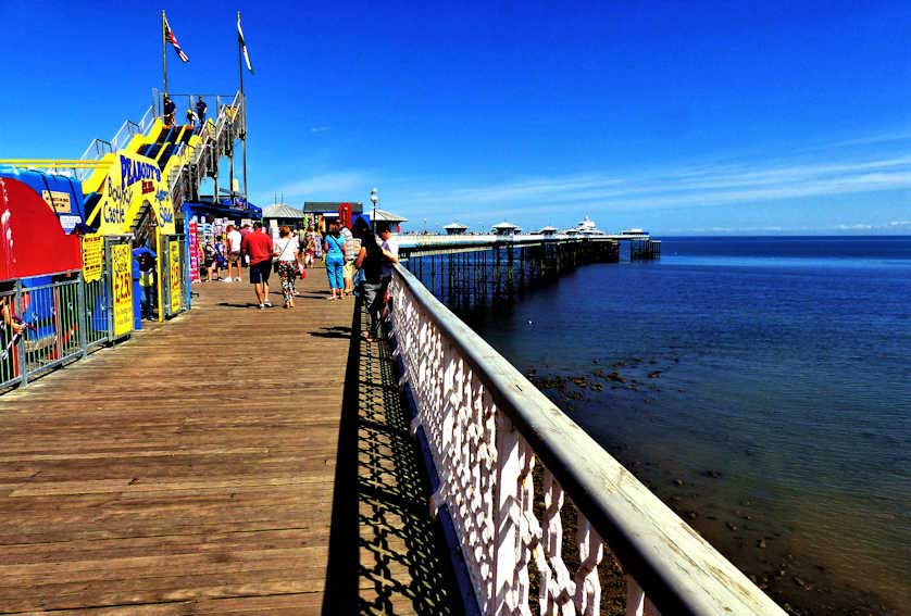 Elegant wrought iron balustrades along Llandudno Pier.