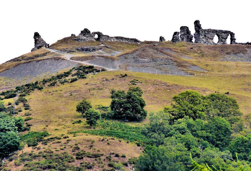 Castell Dinas Bran, overlooking the town of Llangollen.