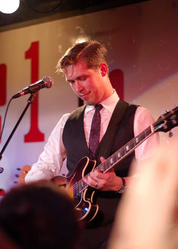 Band playing in London nightclub, UK