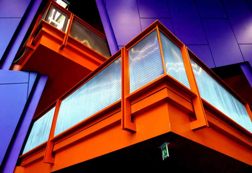 The metal and glass exterior of The Lowry.