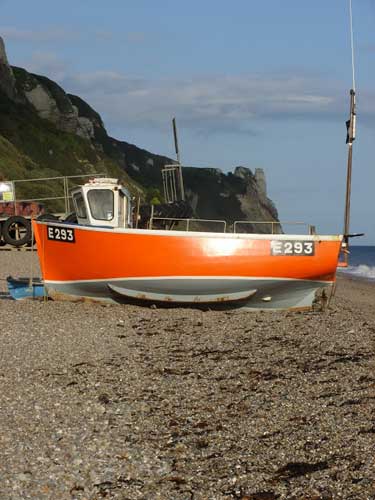 Boat on a beach, Lyme Regis.