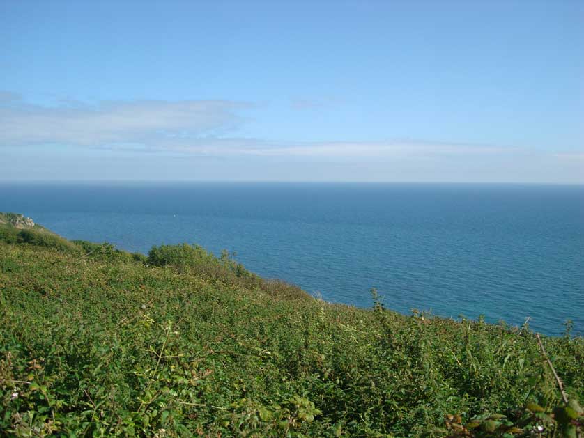View of The English Channel on the Lyme to Seaton walk, Dorset, UK.