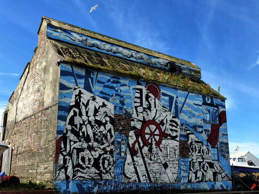 Striking mural near Mallaig harbour.