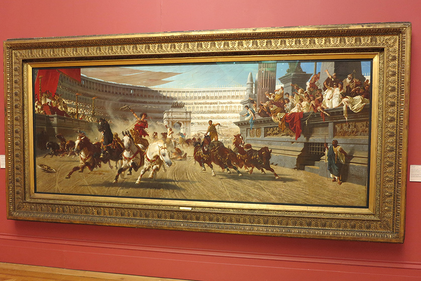 Part of the large collection of classical art on display.