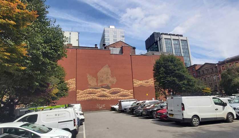 Chinese junk mural.