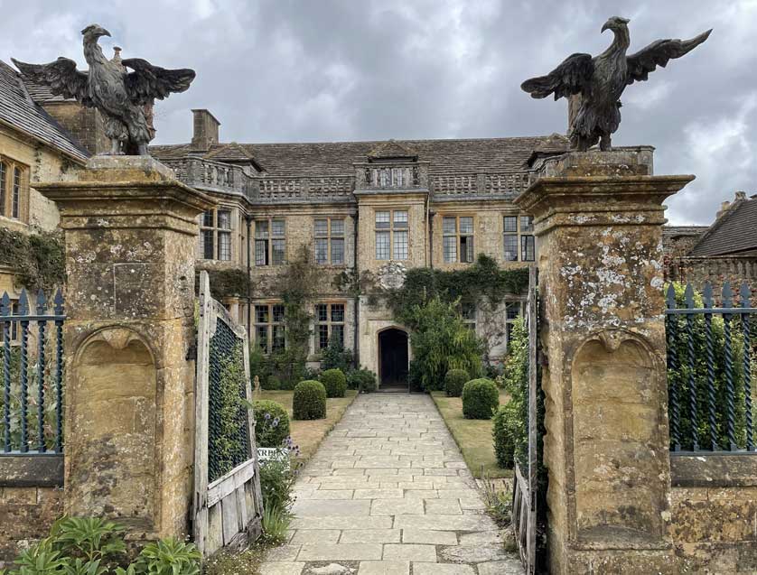 The grand entrance to the manor.