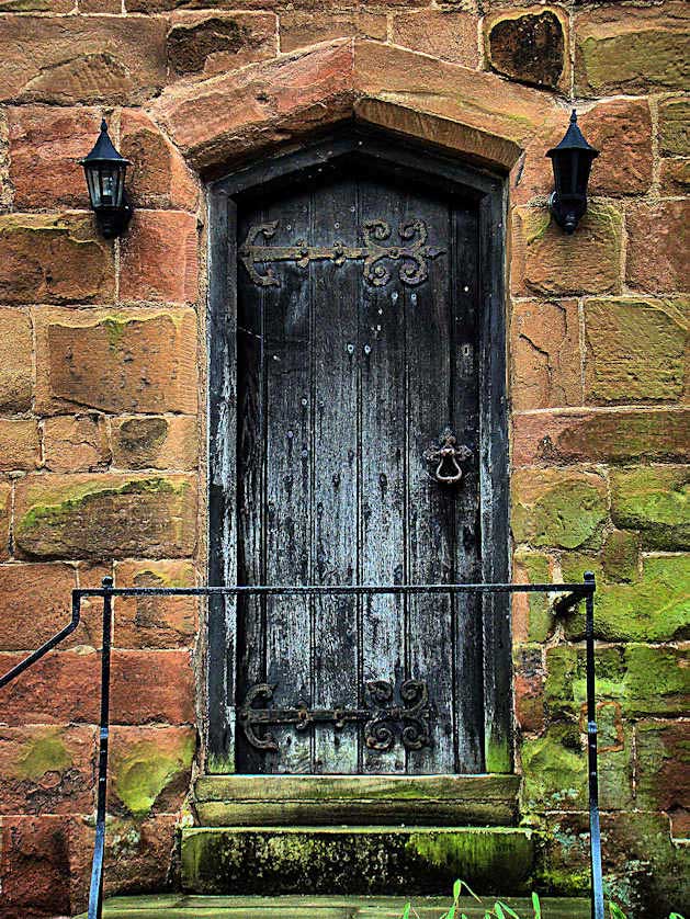 Door into the three-storey Swanswell Gatehouse.