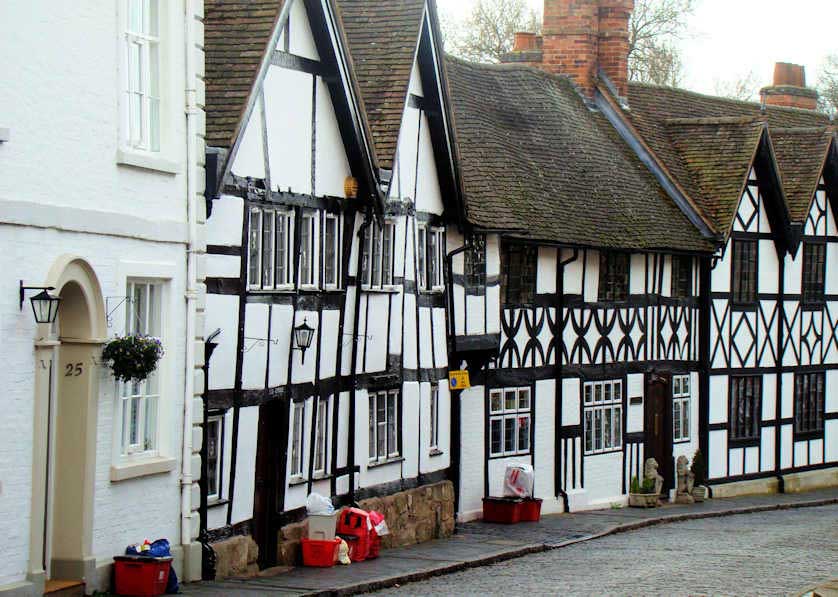 Mill Street is a picturesque lane of medieval buildings adjacent to Warwick castle.