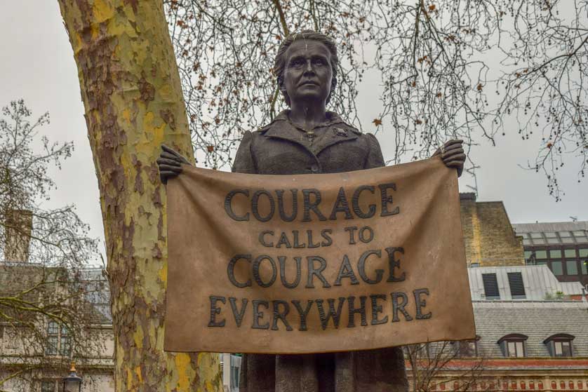 Millicent Fawcett statue in Parliament Square, London.