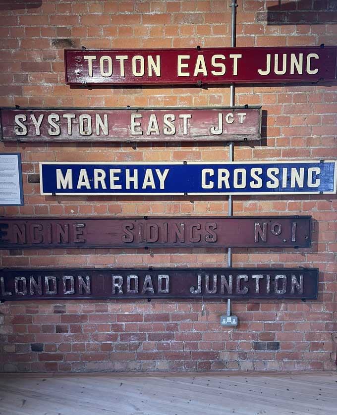 Railway signs.