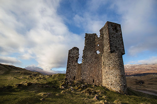 Ardvreck Castle on the NC500, Scotland, UK.