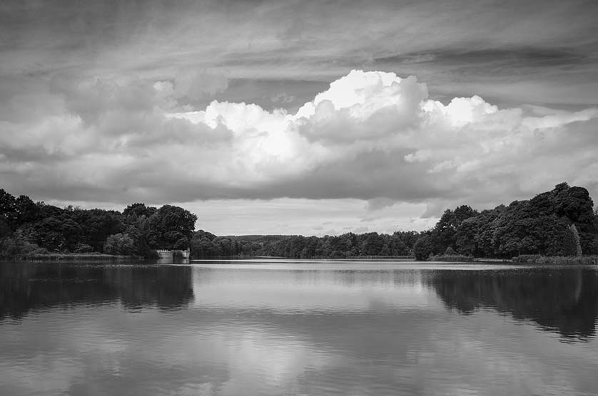 Newstead Abbey lake and grounds.