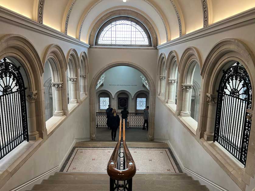 The interior passageways of the gallery.