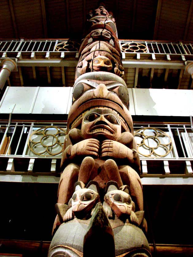 The Haida totem pole from Star House in Massett village.
