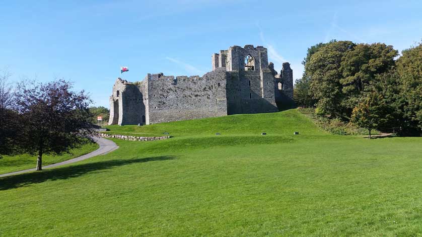 Oystermouth Castle in South Wales, UK.