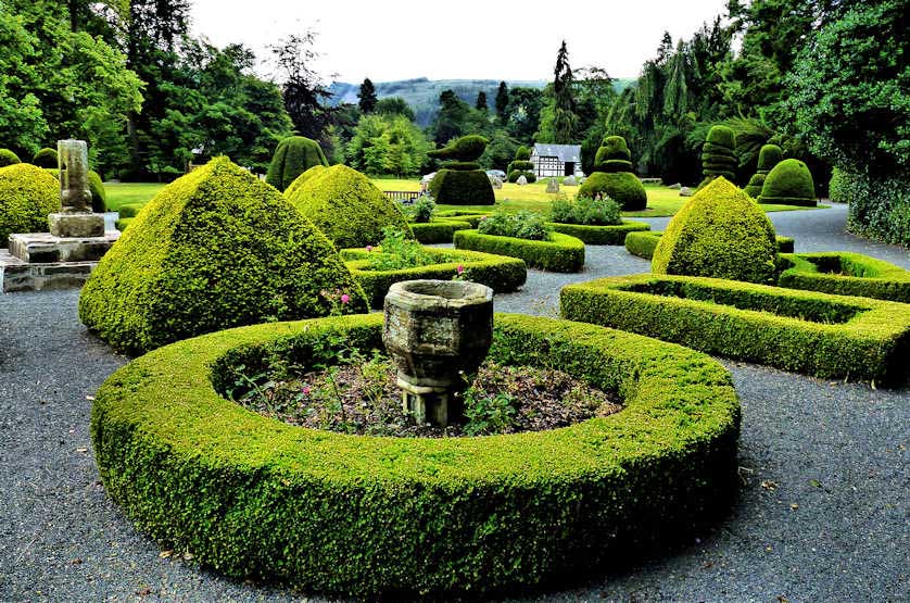 The formal garden in front of Plas Newydd.