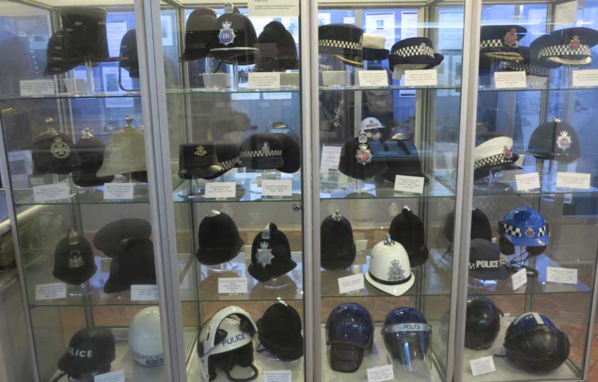 Helmets, Greater Manchester Police Museum, Manchester.