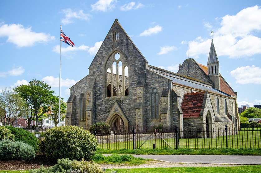 The Royal Garrison Church (aka Domus Dei), a historic medieval church located in Old Portsmouth.