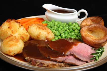 Roast Beef and Yorkshire Pudding.