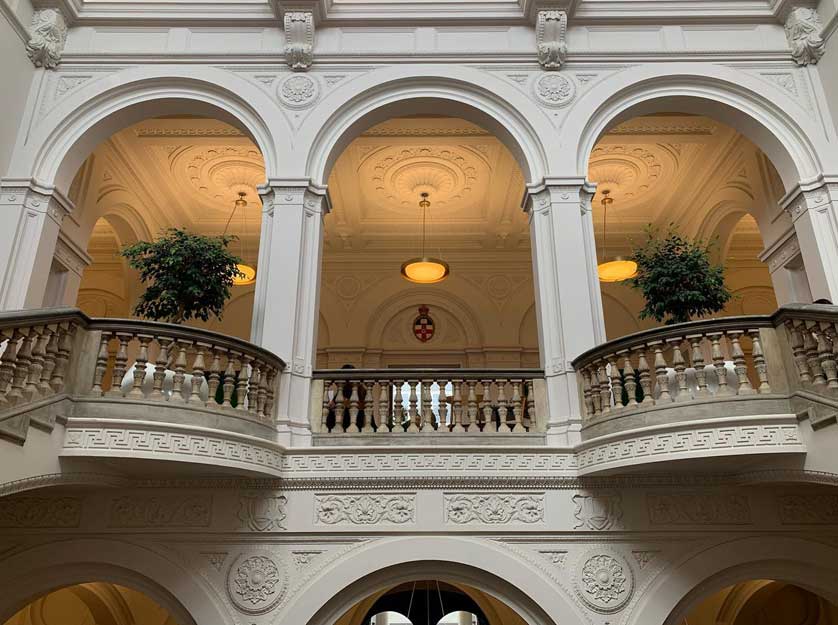 Ornate interior of the Royal Academy (RA).