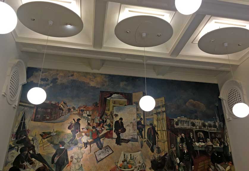 A painting in the cafeteria at the Royal Academy.