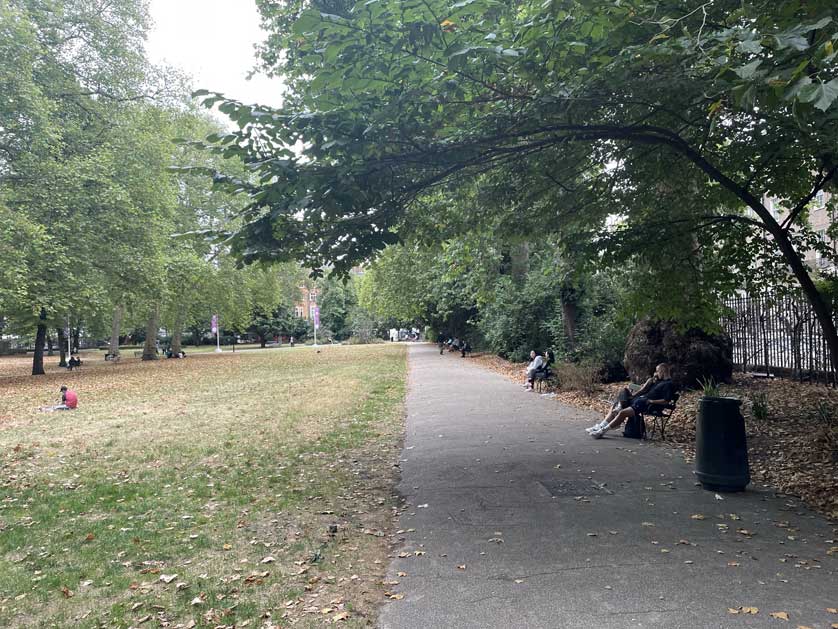 Numerous benches provide a place to relax, London, UK.