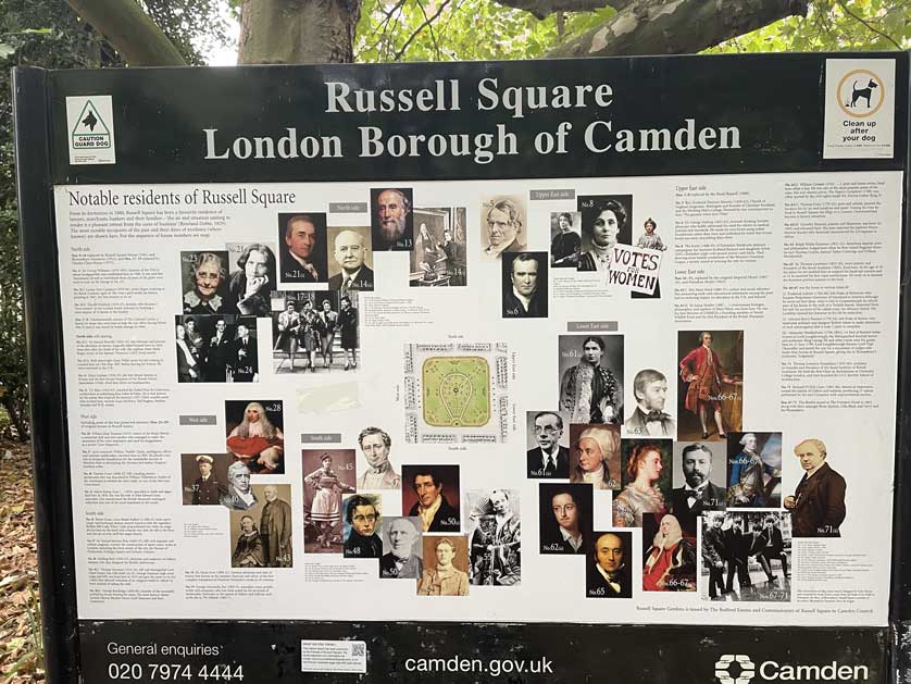 Notable residents of Russell Square.