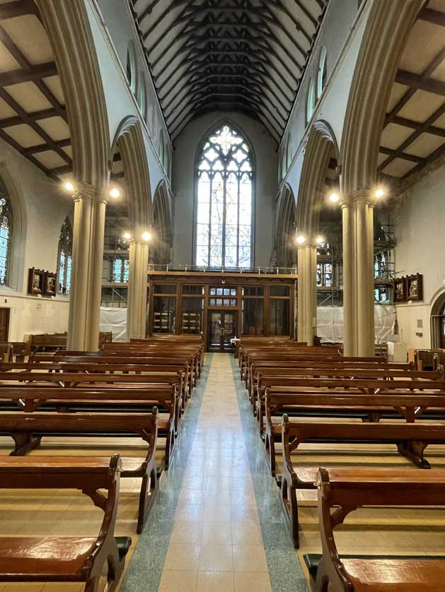 The interior of the church.